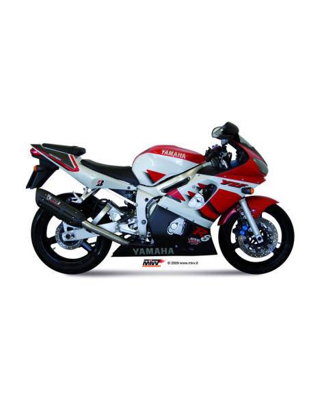 Silencieux MIVV Suono inox noir/casquette carbone Yamaha YZF600R6