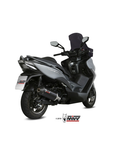 Silencieux MIVV Oval titane/casquette carbone Kymco Xciting 400I