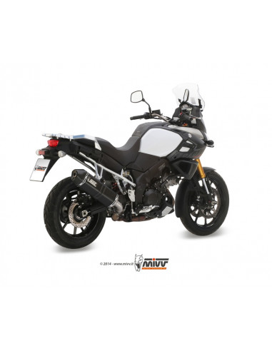 Silencieux MIVV Speed Edge inox brossé noir/casquette carbone Suzuki DL1000 V-Strom