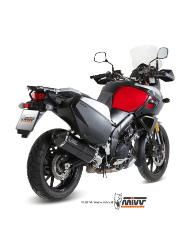 Silencieux MIVV Speed Edge inox brossé noir/casquette carbone Suzuki DL1000 V-Strom