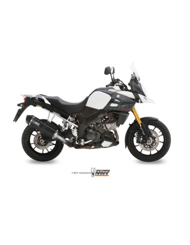 Silencieux MIVV Speed Edge inox brossé noir/casquette carbone Suzuki DL1000 V-Strom