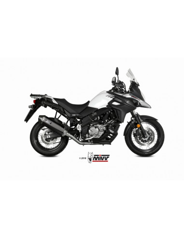 Silencieux MIVV Speed Edge inox noir/casquette carbone Suzuki DL650 V-Strom