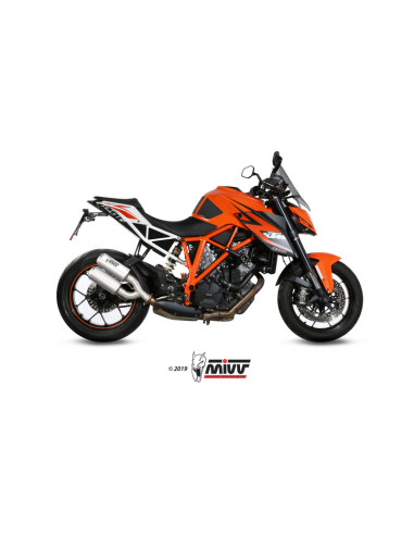 Silencieux double MIVV MK3 inox brossé/casquette inox KTM 1290 Superduke