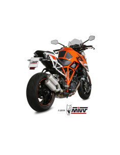 Silencieux double MIVV MK3 inox brossé/casquette inox KTM 1290 Superduke 2