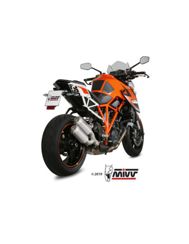 Silencieux double MIVV MK3 inox brossé/casquette inox KTM 1290 Superduke