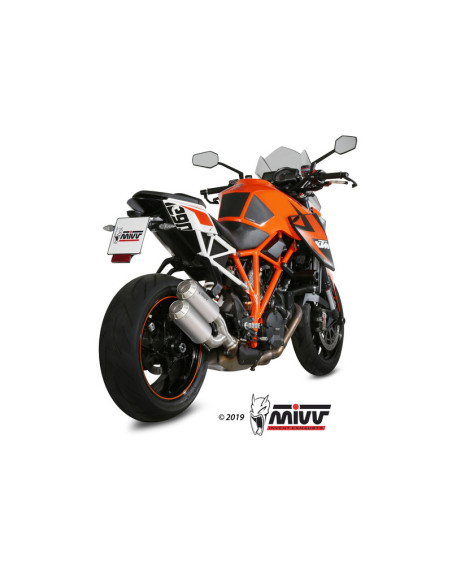 Silencieux double MIVV MK3 inox brossé/casquette inox KTM 1290 Superduke