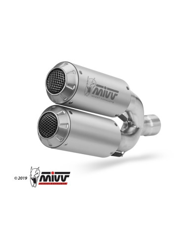 Silencieux double MIVV MK3 inox brossé/casquette inox KTM 1290 Superduke