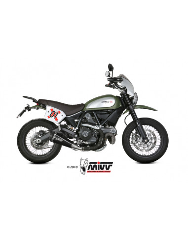 Silencieux MIVV Delta Race inox noir/casquette carbone Ducati Scrambler 800