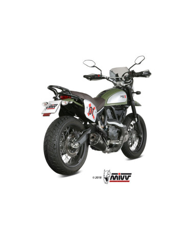 Silencieux MIVV Delta Race inox noir/casquette carbone Ducati Scrambler 800