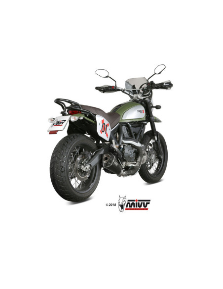 Silencieux MIVV Delta Race inox noir/casquette carbone Ducati Scrambler 800