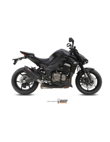 Silencieux double MIVV Suono inox brossé noir/casquette carbone Kawasaki Z1000