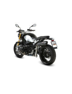 Silencieux MIVV Suono inox brossé noir/casquette carbone BMW R1200 nineT