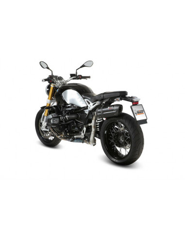 Silencieux MIVV Suono inox brossé noir/casquette carbone BMW R1200 nineT