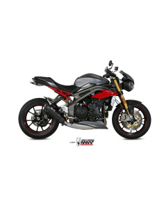 Silencieux MIVV Suono inox noir/casquette carbone Triumph Street Triple 1050 2
