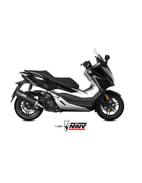 Silencieux MIVV Mover inox noir/casquette ABS noir Honda Forza 300