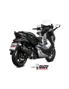 Silencieux MIVV Mover inox noir/casquette ABS noir Honda Forza 300 2