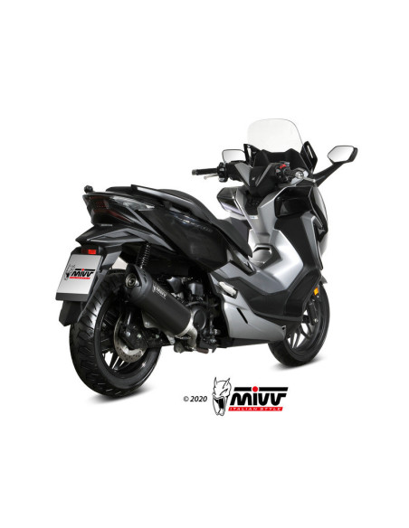 Silencieux MIVV Mover inox noir/casquette ABS noir Honda Forza 300