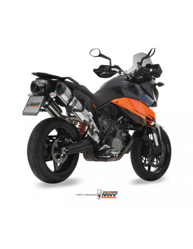 Silencieux double MIVV Suono inox/casquette carbone KTM 990 SMT Supermoto