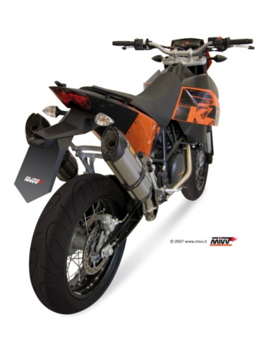 Silencieux double MIVV Suono inox/casquette carbone KTM 690 SM/SMC/SMR