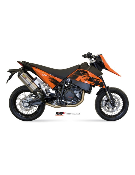 Silencieux double MIVV Suono inox/casquette carbone KTM 690 SM/SMC/SMR