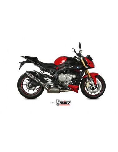 Silencieux MIVV Suono inox noir/casquette carbone BMW S1000R