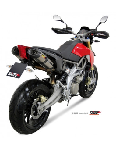 Silencieux double MIVV Suono inox/casquette carbone Aprilia Dorsoduro 750