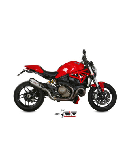 Silencieux MIVV Delta Race inox brossé/casquette carbone Ducati Monster 1200