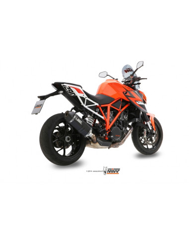 Silencieux MIVV Speed Edge inox brossé noir/casquette carbone - KTM 1290 Super Duke R