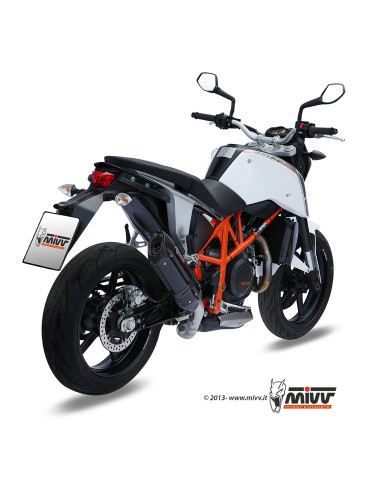 Silencieux MIVV Suono inox brossé noir/casquette carbone KTM 690 DUKE