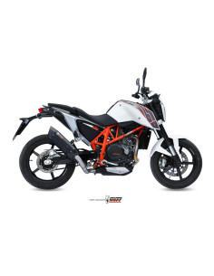 Silencieux MIVV Suono inox brossé noir/casquette carbone KTM 690 DUKE 2