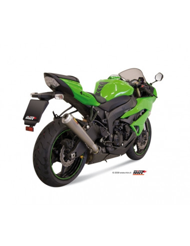 Silencieux MIVV X-Cone Plus inox satiné/casquette alu Kawasaki ZX6R/ZX6RR