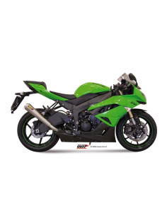 Silencieux MIVV X-Cone Plus inox satiné/casquette alu Kawasaki ZX6R/ZX6RR 2