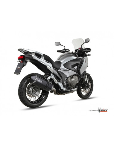 Silencieux MIVV Speed Edge inox noir casquette carbone Honda Crosstourer