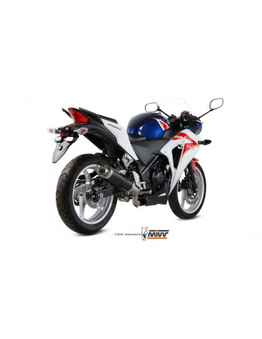 Silencieux MIVV GP inox brossé noir/casquette inox Honda CBR250R