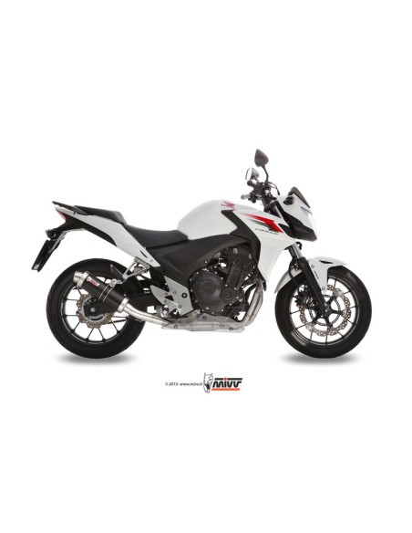 Silencieux MIVV GP inox brossé noir Honda CB500F/CB500X/CBR500R