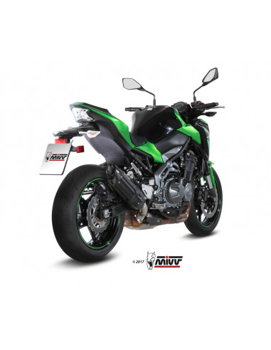 Silencieux MIVV Suono inox noir/casquette carbone Kawasaki Z900