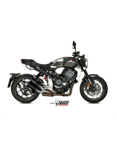 Silencieux double MIVV MK3 Steel Black/casquette inox Honda CB1000R