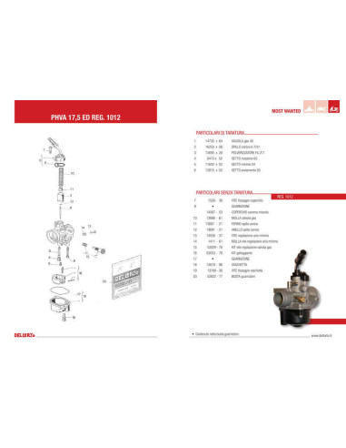 Carburateur DELL ORTO PHVA ED Ø17,5mm