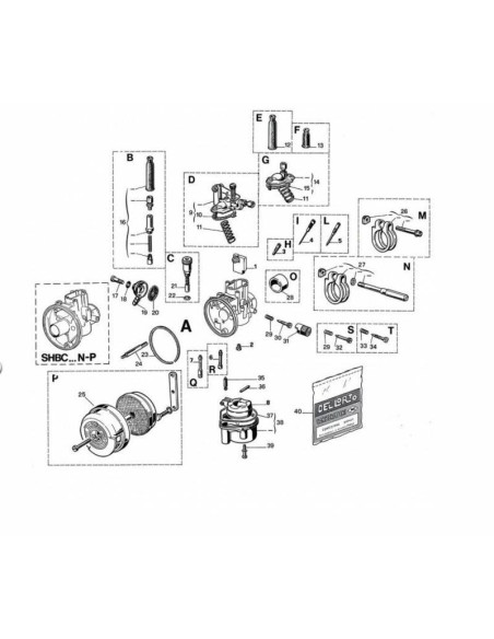 Carburateur DELL ORTO SHBC Ø19mm - avec starter à câble