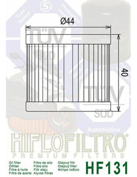 Filtre à huile HIFLOFILTRO - HF131