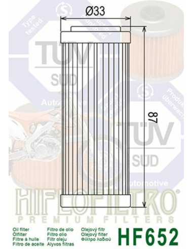 Filtre à huile HIFLOFILTRO - HF652