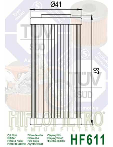 Filtre à huile HIFLOFILTRO - HF611