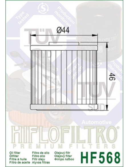 Filtre à huile HIFLOFILTRO - HF568 Kymco 400I Xciting