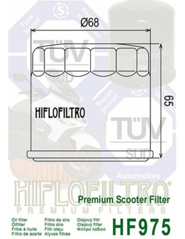 Filtre à huile HIFLOFILTRO - HF975 Suzuki AN650 Burgman