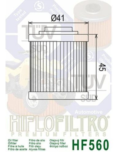 Filtre à huile HIFLOFILTRO - HF560 CAN-AM