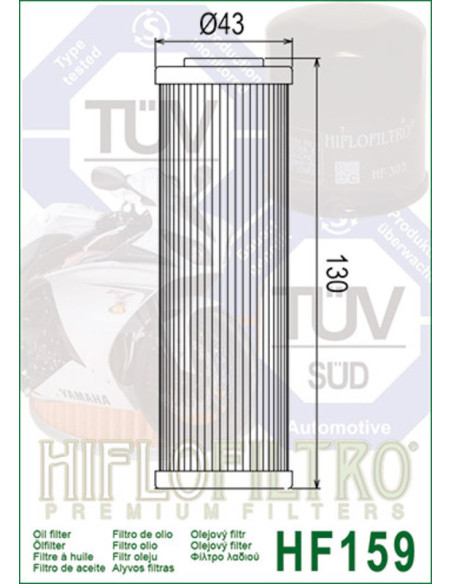 Filtre à huile HIFLOFILTRO - HF159 Ducati