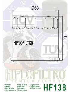 Filtre à huile HIFLOFILTRO Noir brillant - HF138 2