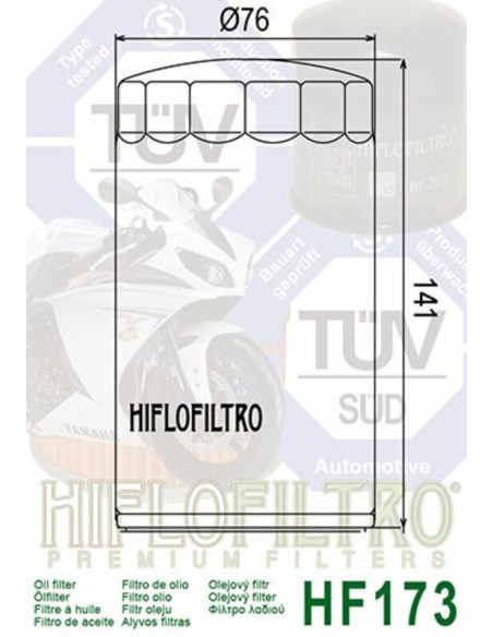 Filtre à huile HIFLOFILTRO Chrome - HF173C