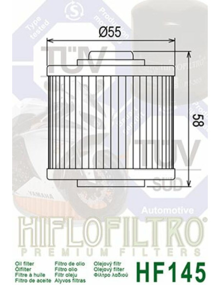 Filtre à huile HIFLOFILTRO - HF145