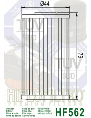 Filtre à huile HIFLOFILTRO - HF562 Kymco